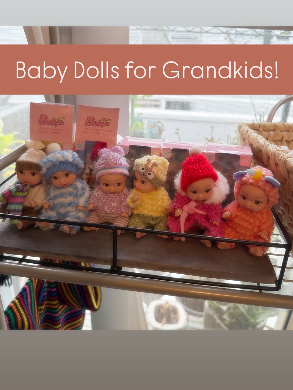 Mini Baby Dollys with Beanie Knit Caps!!